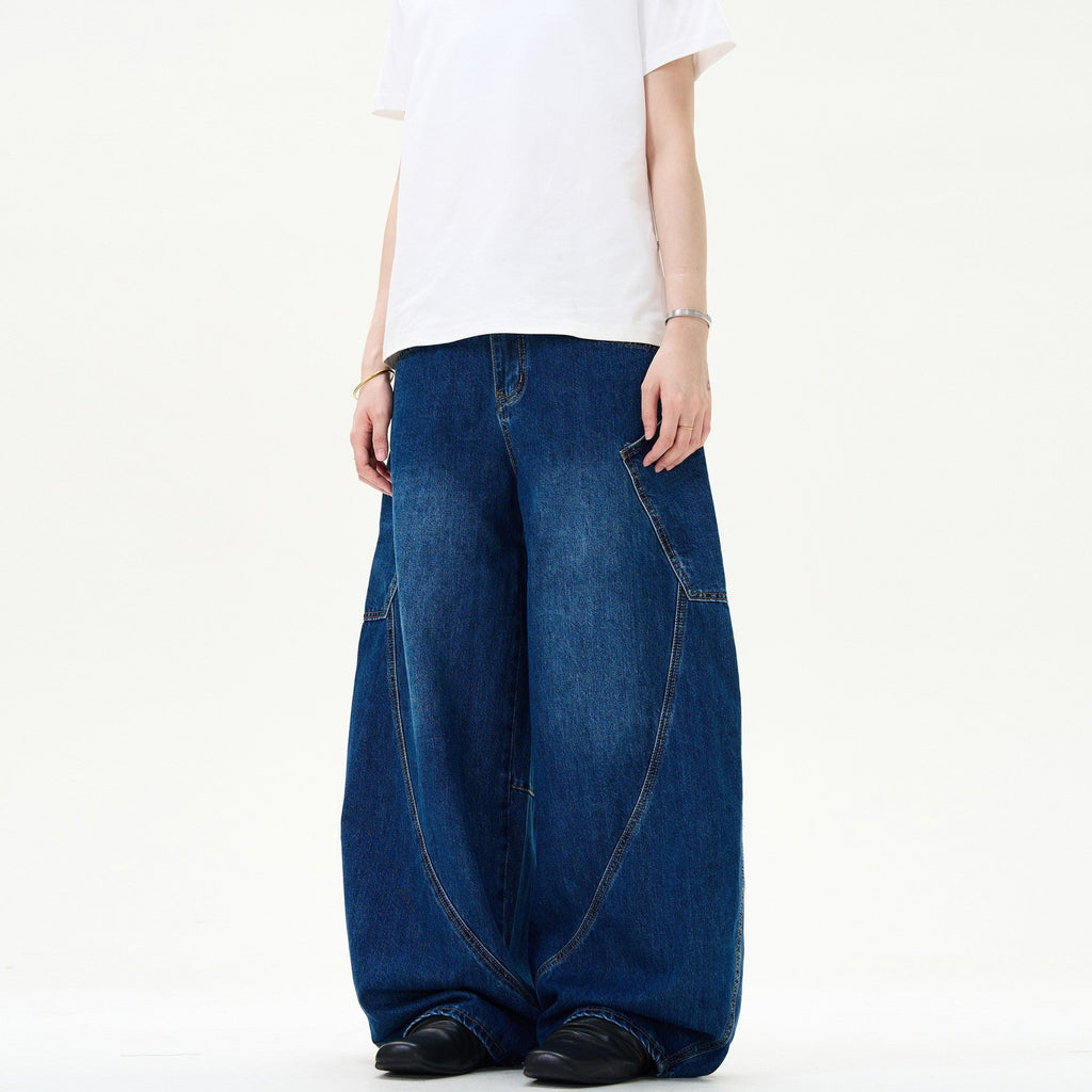 Retro Street Design Sense Silhouette Curved Knife Jeans