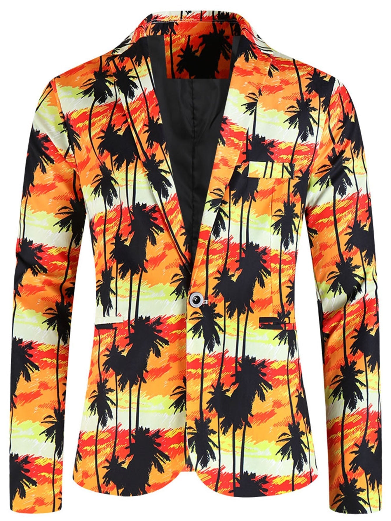 One Button Printing Leisure Suit Plus Size Men's Top
