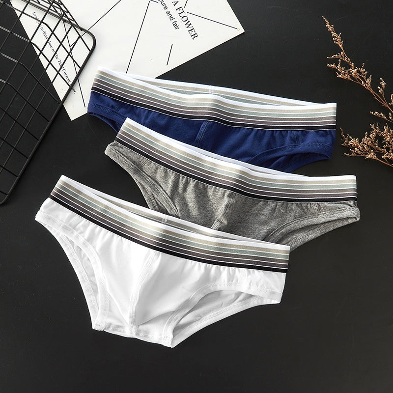 Light Pink Men's Underwear Low Waist Sexy Fashion Trend Cotton Thin