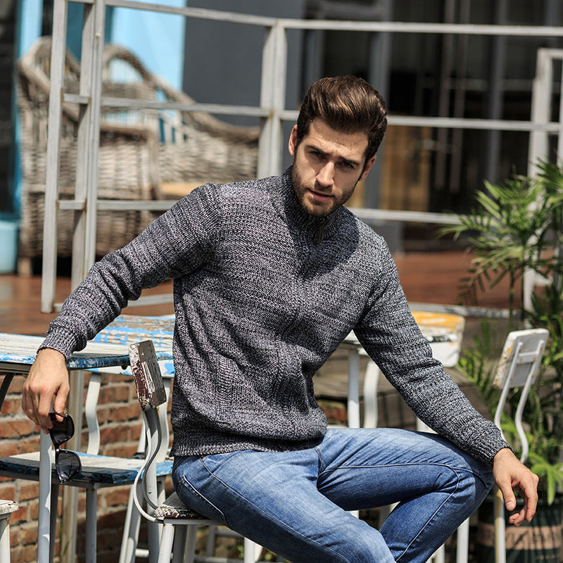 Men's Long-sleeved Knitted Cardigan sweater