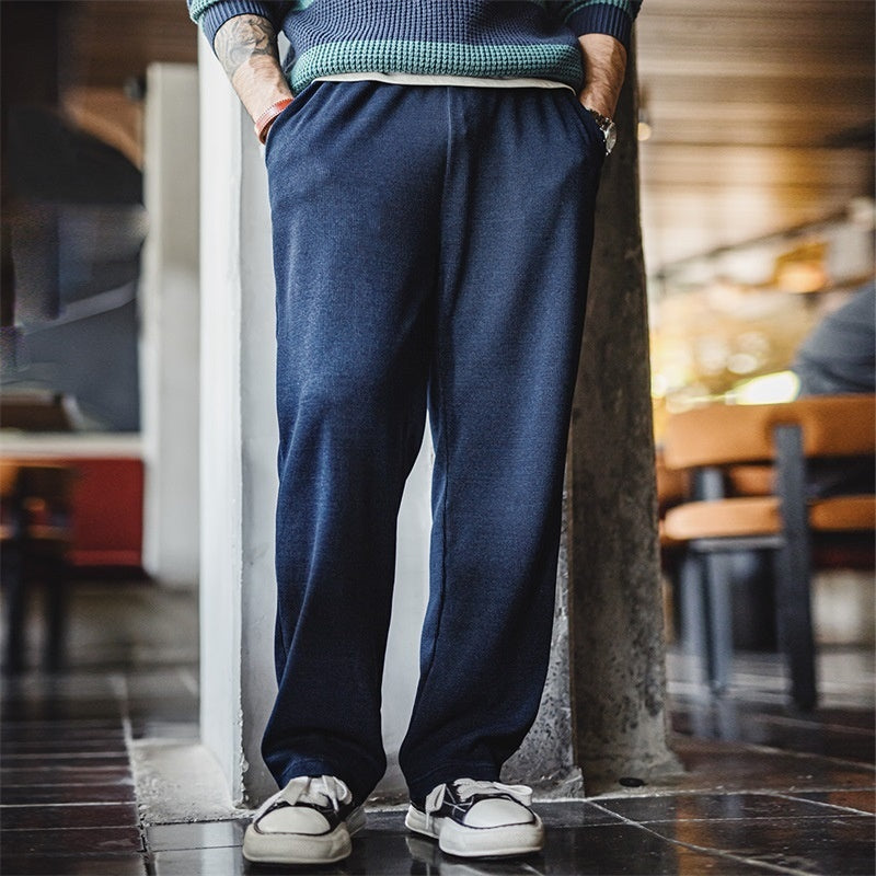 American Retro Knitted Loose Drooping Straight Casual Pants