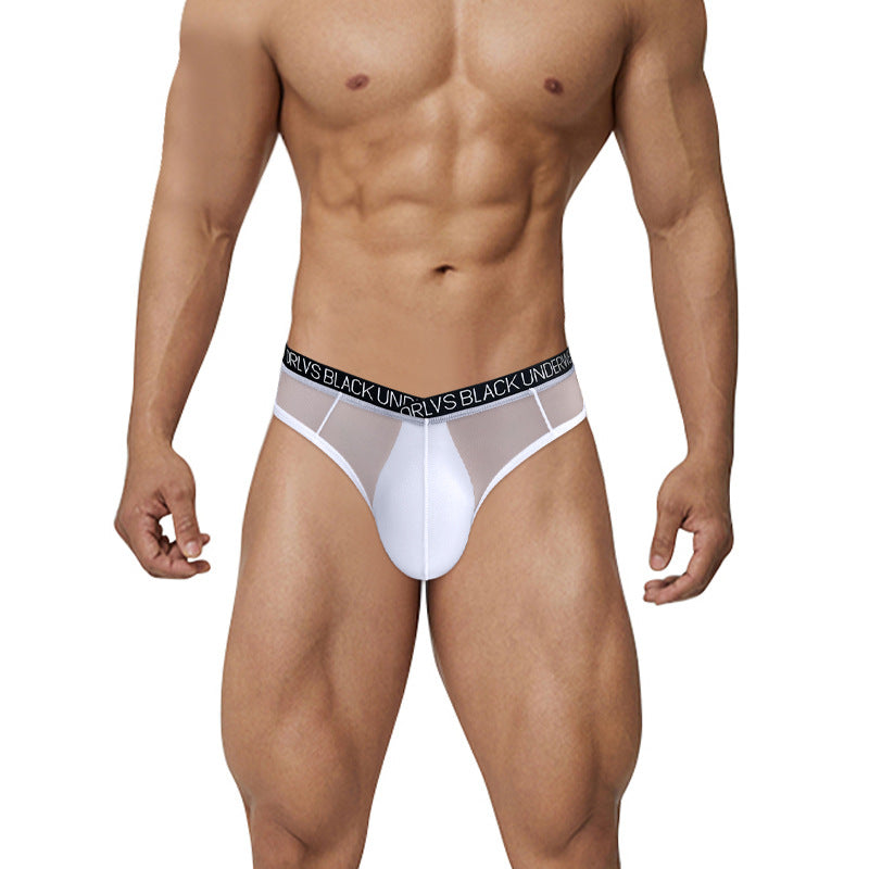 New Men's V-shaped Low Waist Transparent Thin Briefs