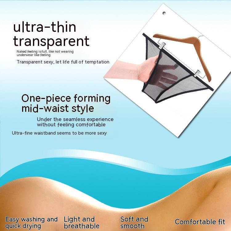 Edges High Fork Ultra-thin One-piece Transparent Men's Mesh Briefs