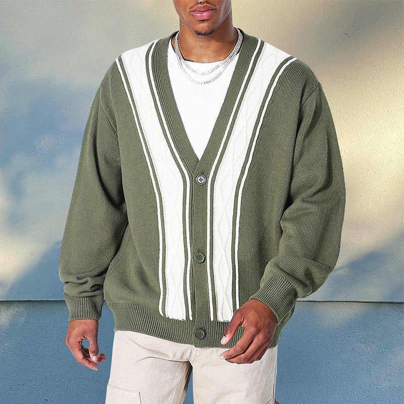 Long Sleeve Top Loose Casual V-Neck Knit Sweater