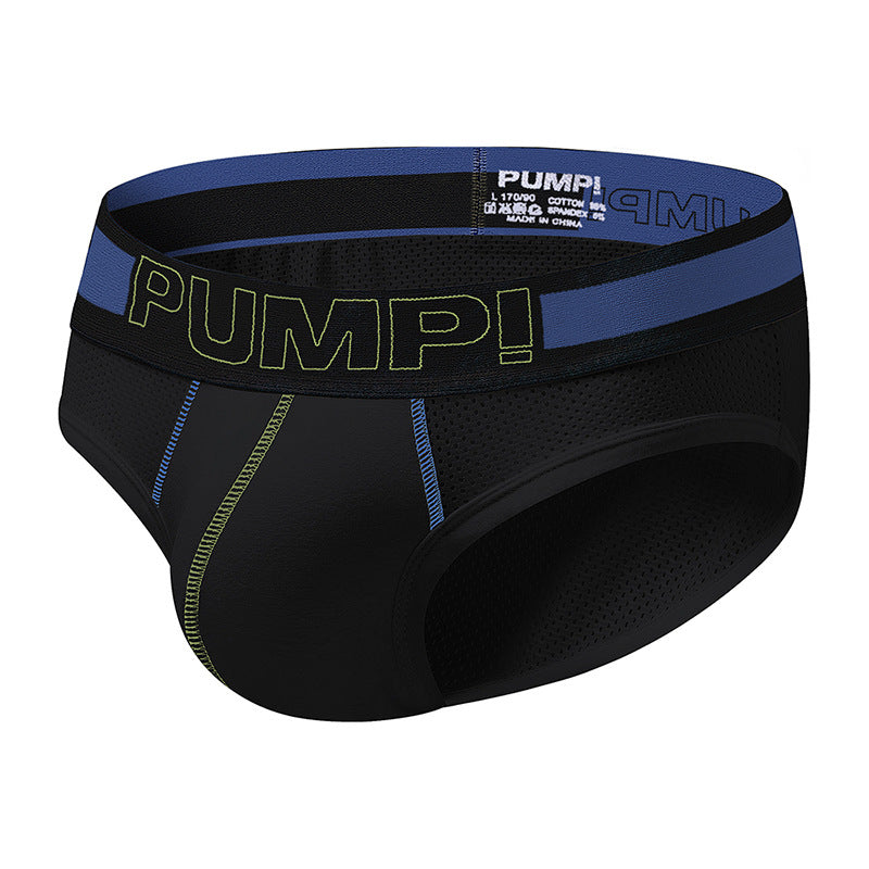 Dried Shrimp Supply Men's Mesh Underwear Low Waist Comfort Briefs Men's Sexy And Breathable Underpants