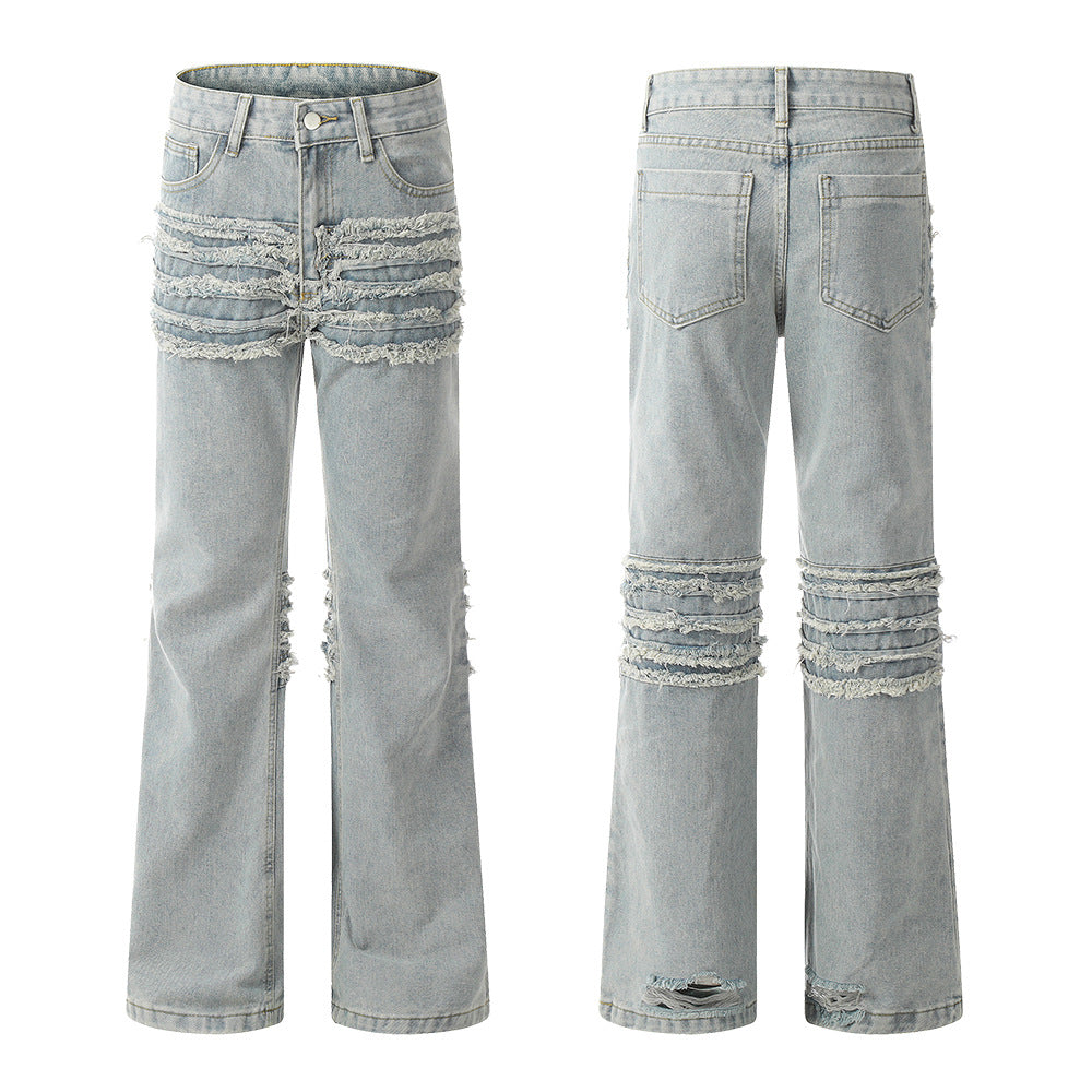 Niche Loose Denim Trousers Men's Design Sense
