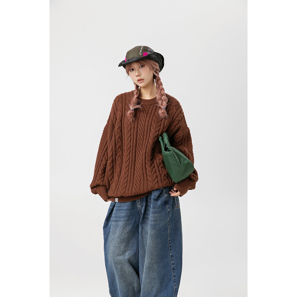 Japanese-style Retro Brocade Same Round Neck Sweater