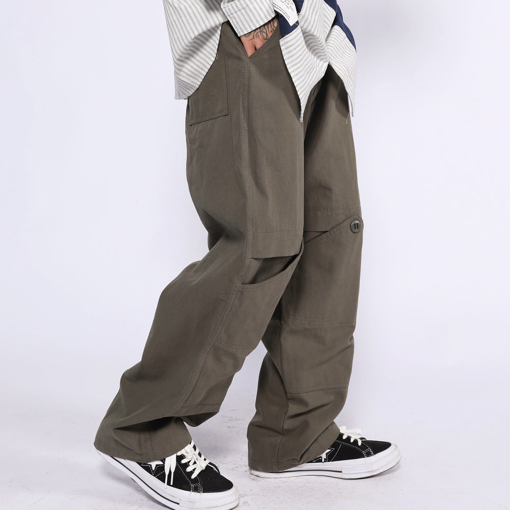 Wide Leg Pants Men's European And American Trendy Brand Canvas Casual Pants