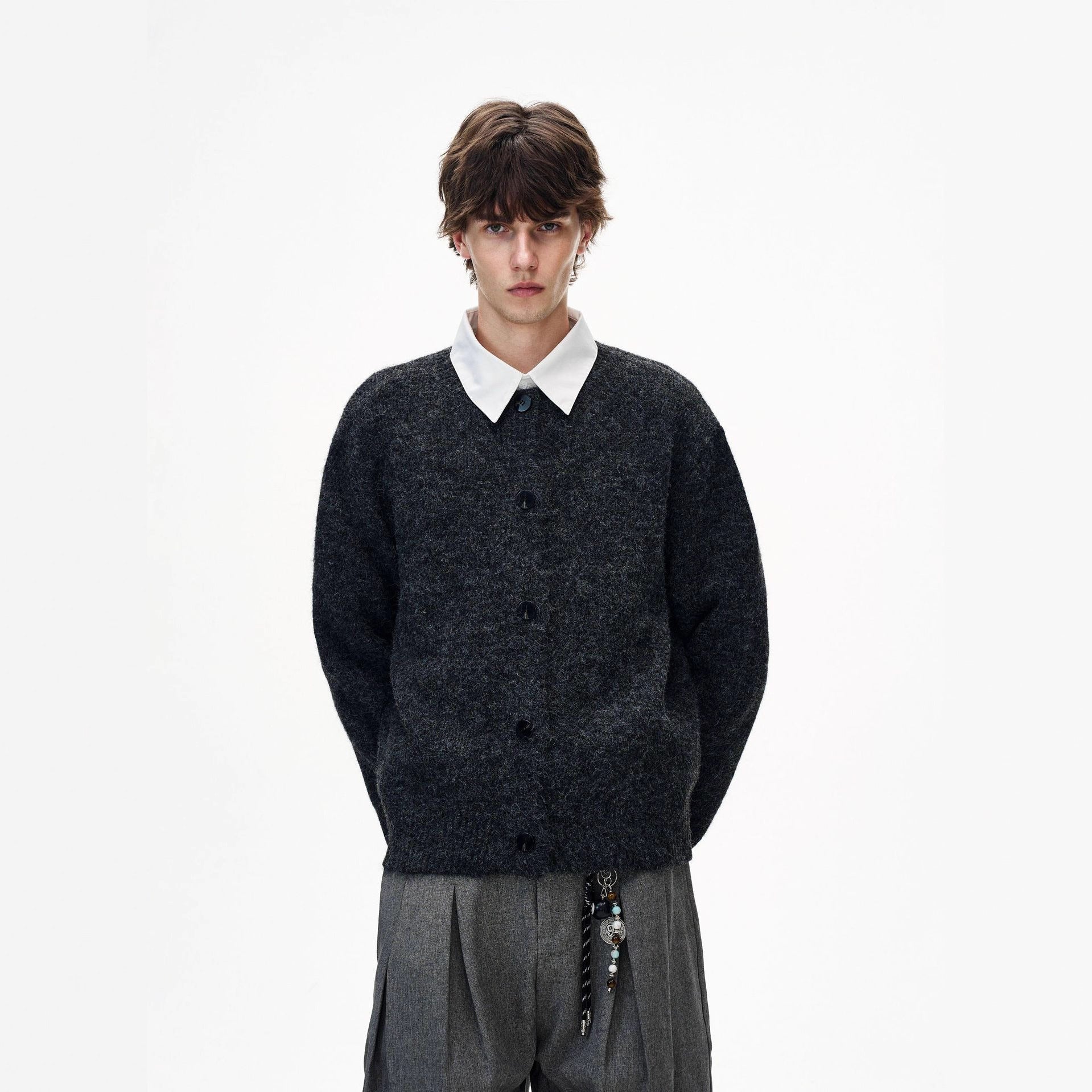 Street V-neck American-style Cardigan Sweater For Men