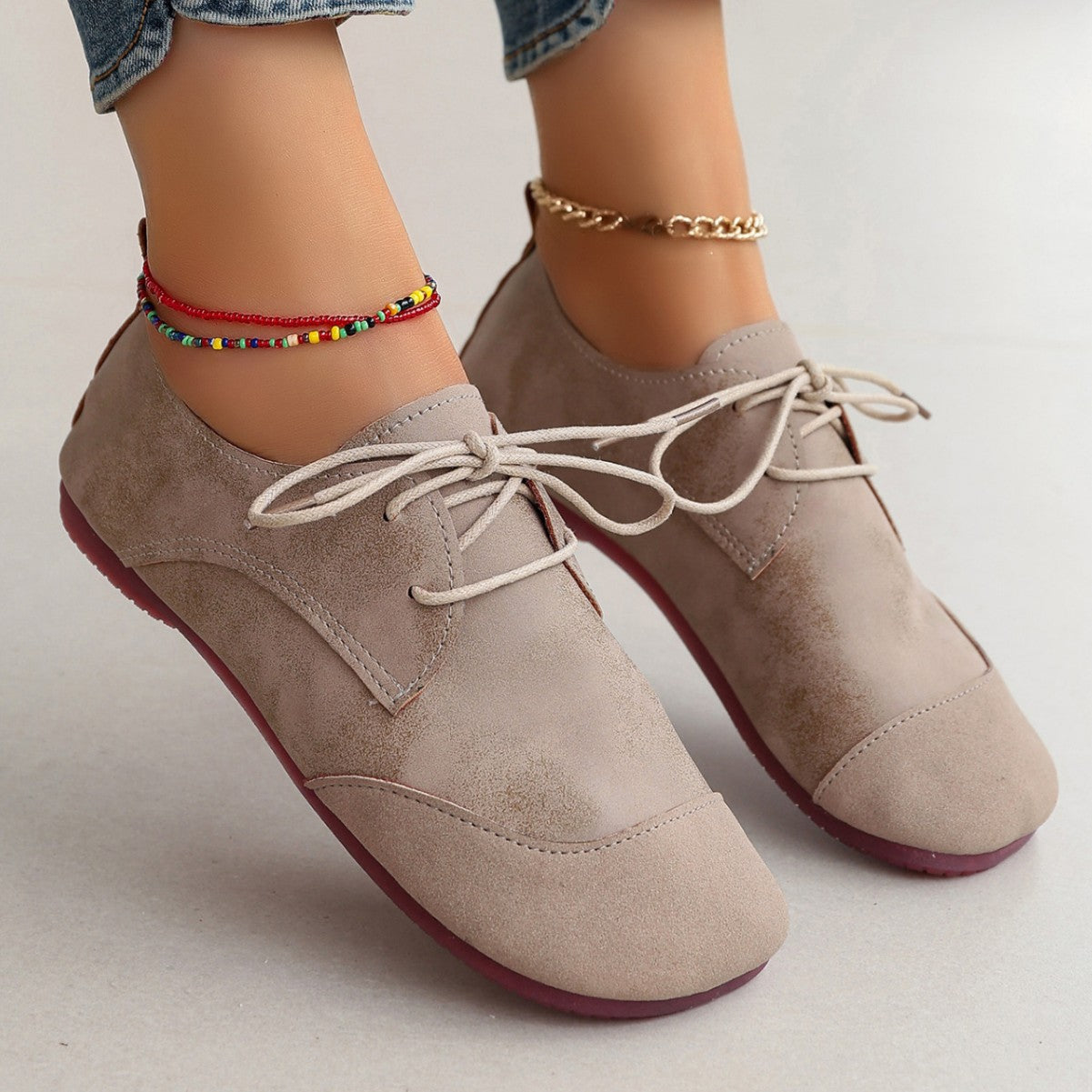 Flat Retro Soft Leather Western Style Slip-on Loafers Small Leather Shoes