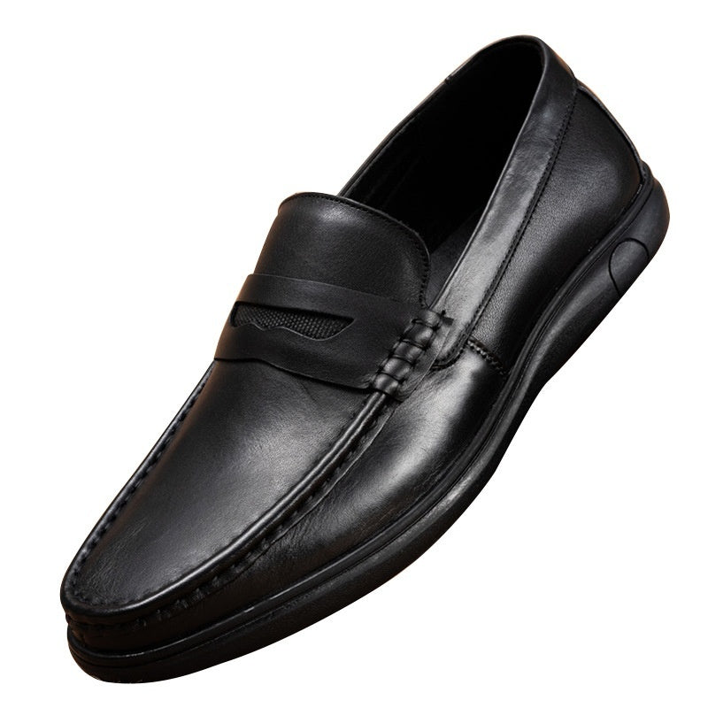 Leather Shoes Men's Autumn New Flat Heel Soft Bottom