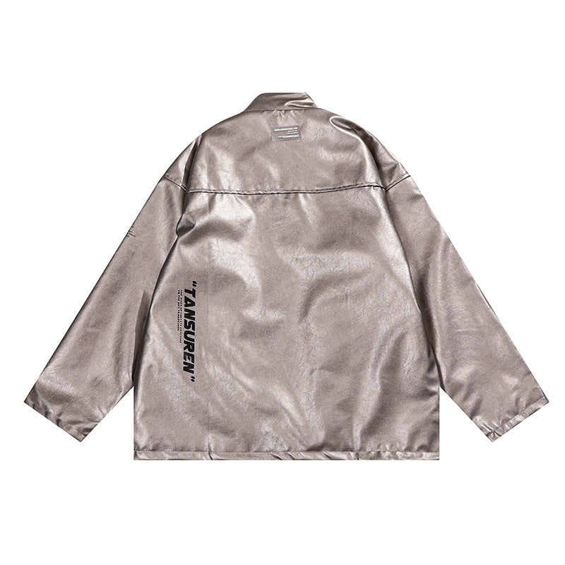 Unisex Print Multi Pocket Long Sleeved Jacket