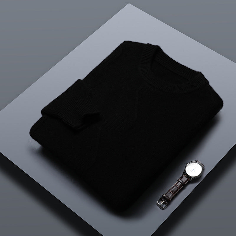 Fashion Men's Round Neck Thick Twisted Sweater