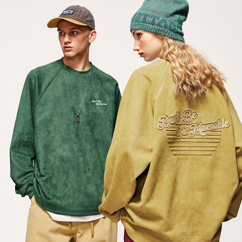 Dopamine Suede Steel Printed Embossed Sweater