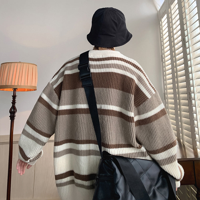 Striped Contrast Color Sweater Boys