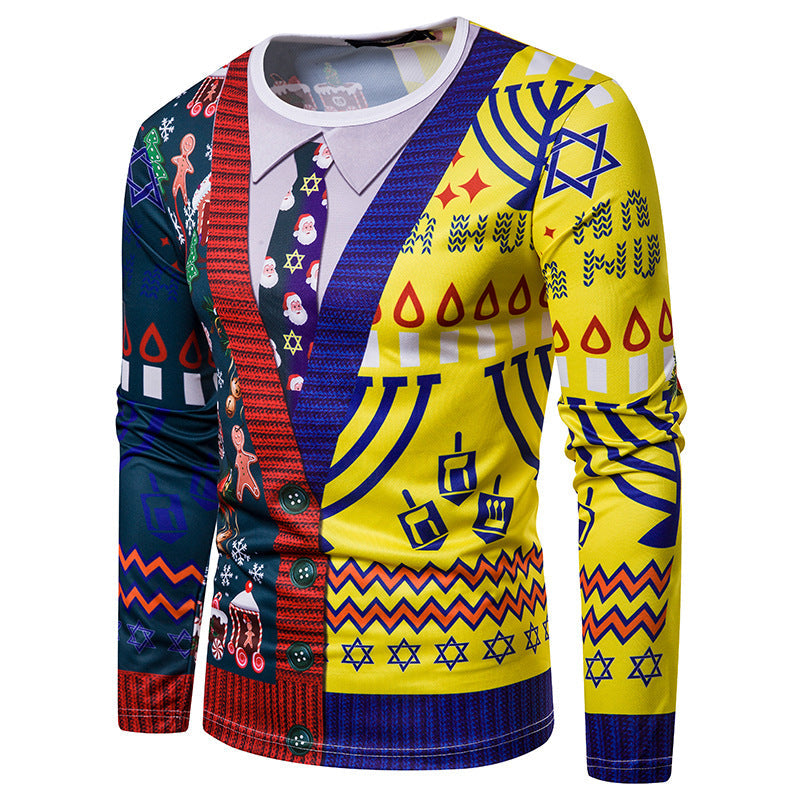 Men's Christmas Long Sleeve Printed T-Shirt