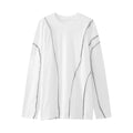 Korean Style Irregular Topline Design Couples Long Sleeve T-Shirt