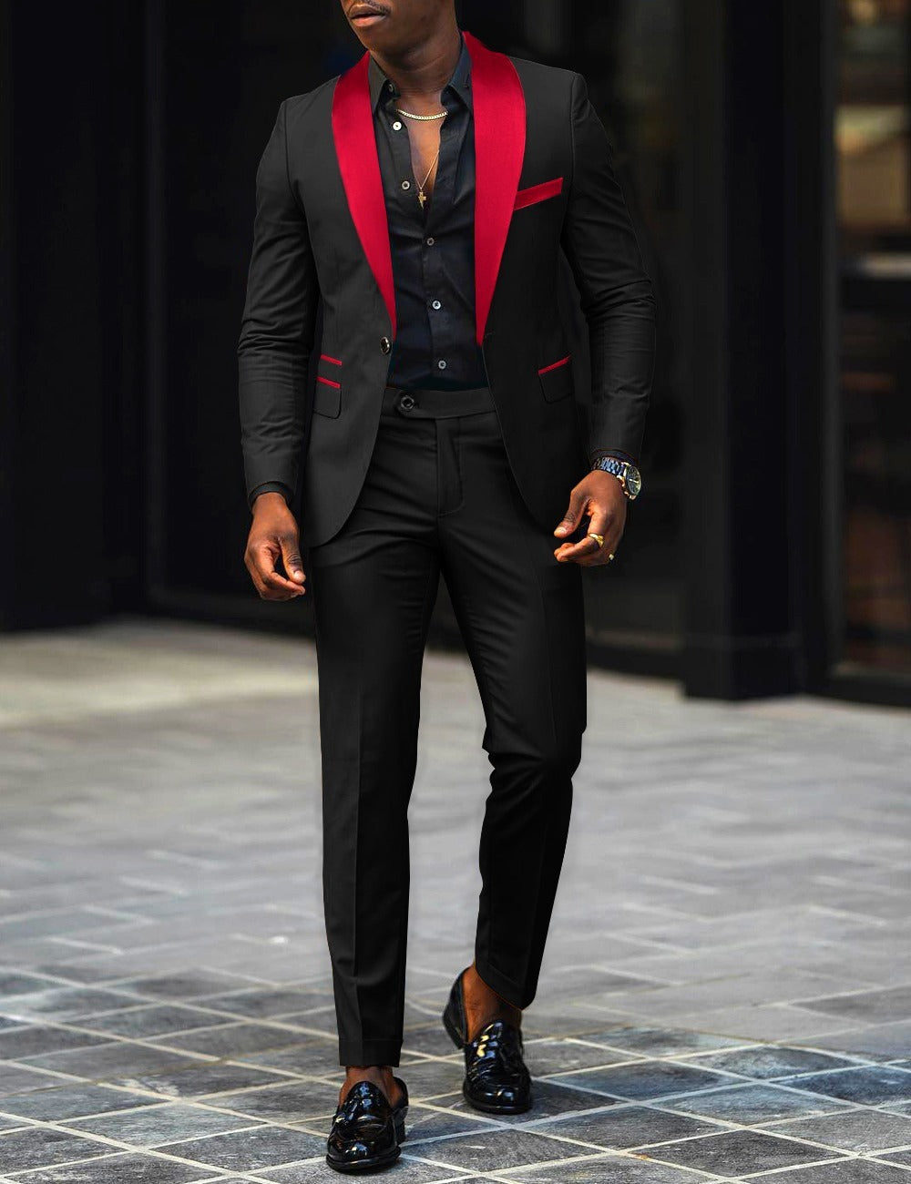 Autumn Men's Business Casual Slim-fitting Suit Two-piece Suit