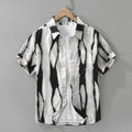 Retro Striped Printed Short Sleeve Shirt Fashion