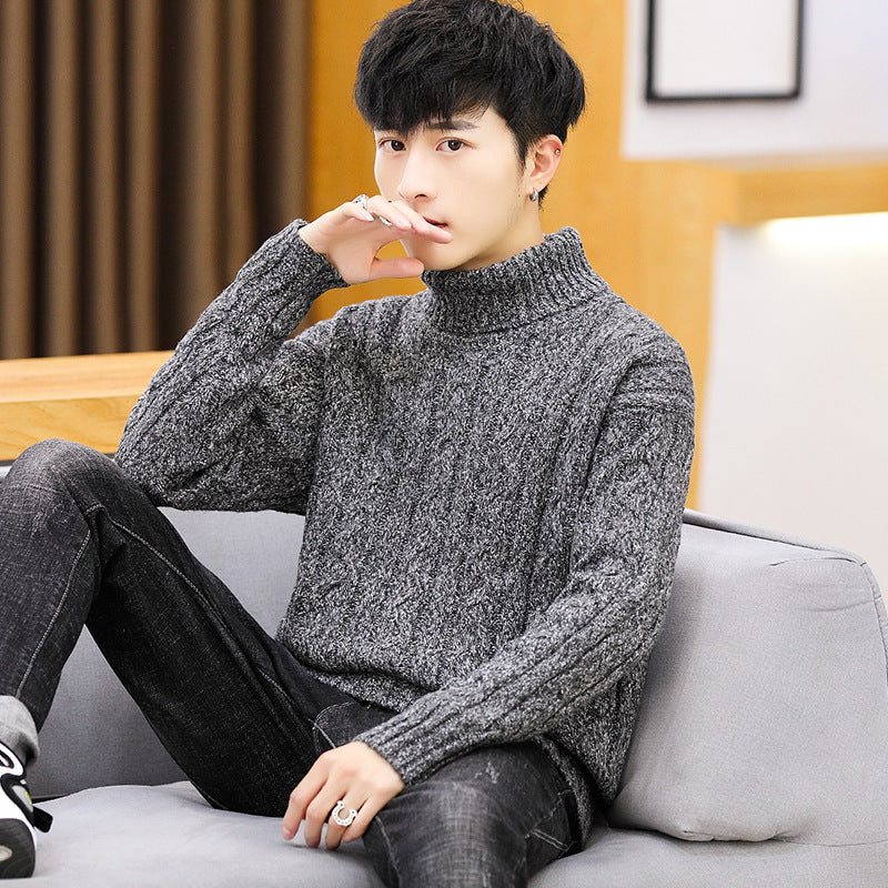 Loose High Neck Men Sweater Thickening