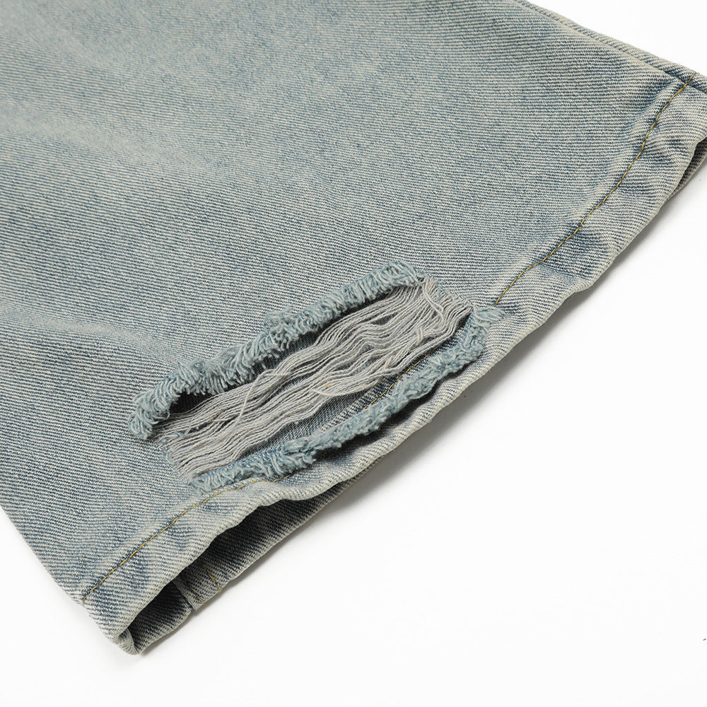 Niche Loose Denim Trousers Men's Design Sense
