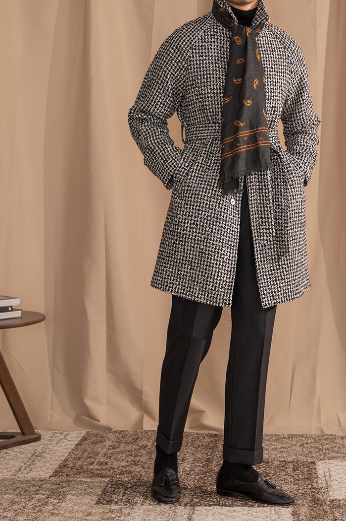 Fleece Long Man trench coat