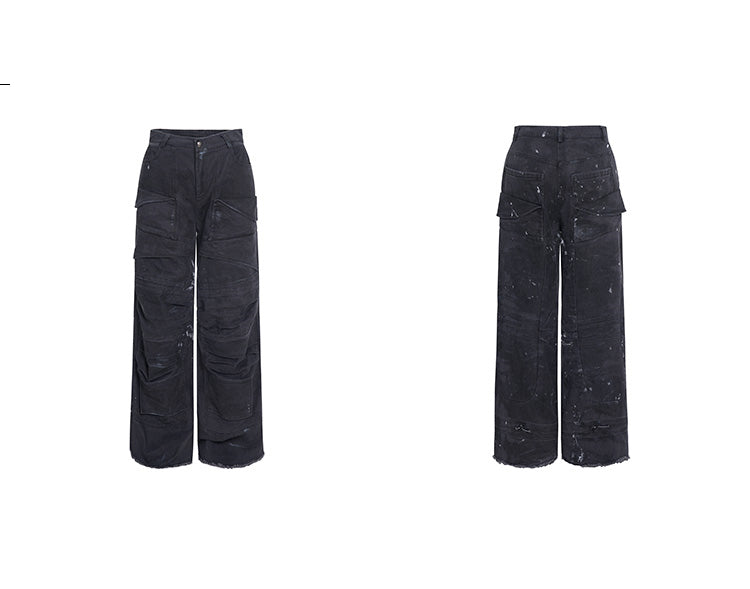 Heavy Industry Washed And Worn Pleated Jeans