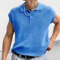 Men's Polo Lapel Short Sleeve Sweater