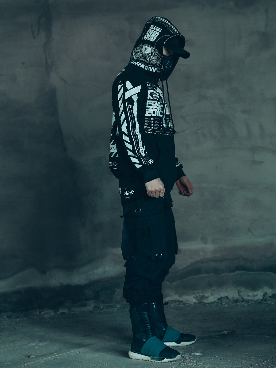Punk Two-dimensional Sweater Hooded Tide Cool Ins Fried Street Coat Function