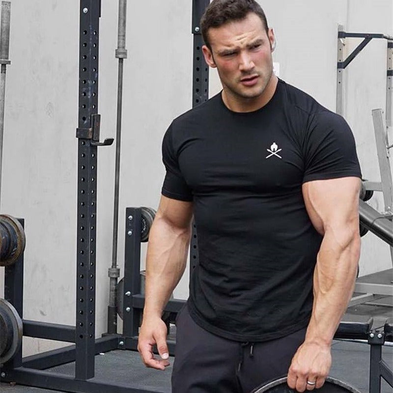 Round Neck Short-sleeve Tights Training Workout Clothes