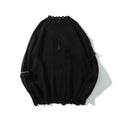 Crew Neck Pullover Sweater Wool Embroidery Loose