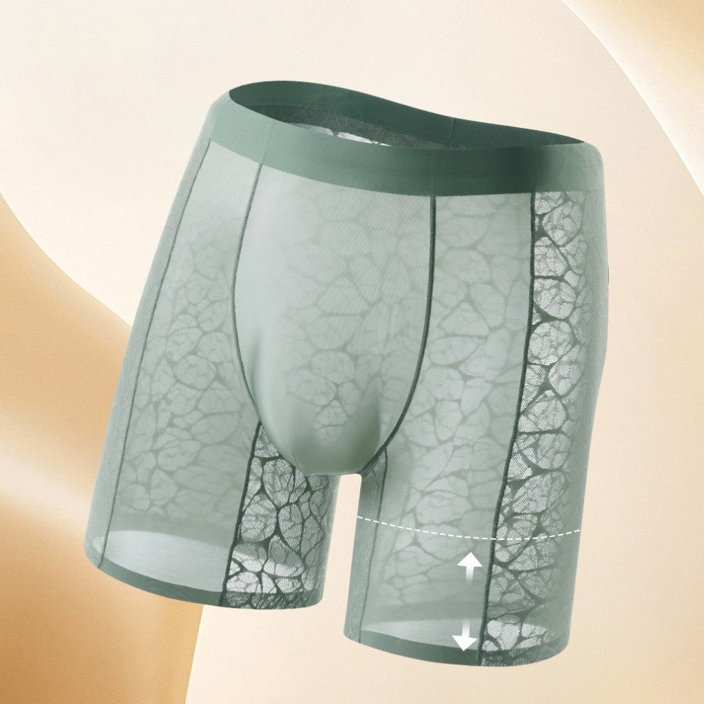 Anti-wear Leg Lace Leopard Jacquard Sexy Seamless Men Boxer Long Track Pants