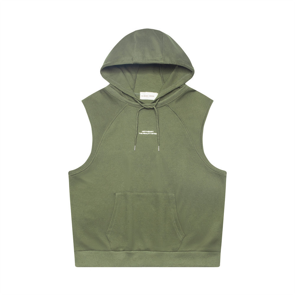 Street Hooded Vest Men's Fashionable Loose Sleeveless