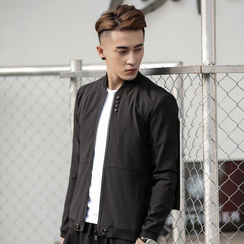 New Style Men's Coat Jacket Men's Stand-up Collar Thin Section Trendy Men's Large Size Jacket