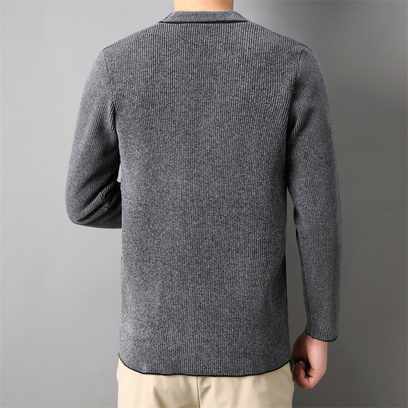 Korean Style Trendy Business Casual Autumn And Winter New Men's Outerwear Corduroy Sweater Coat