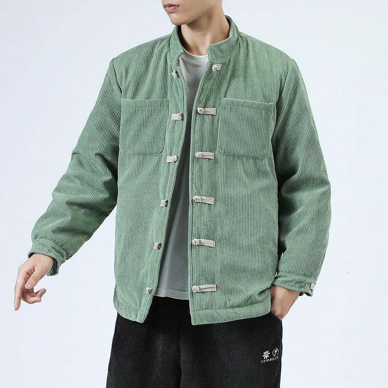 Men's Casual Cotton-padded Buckle jacket