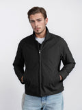 Stand Collar Zipper Solid Color Jacket Coat