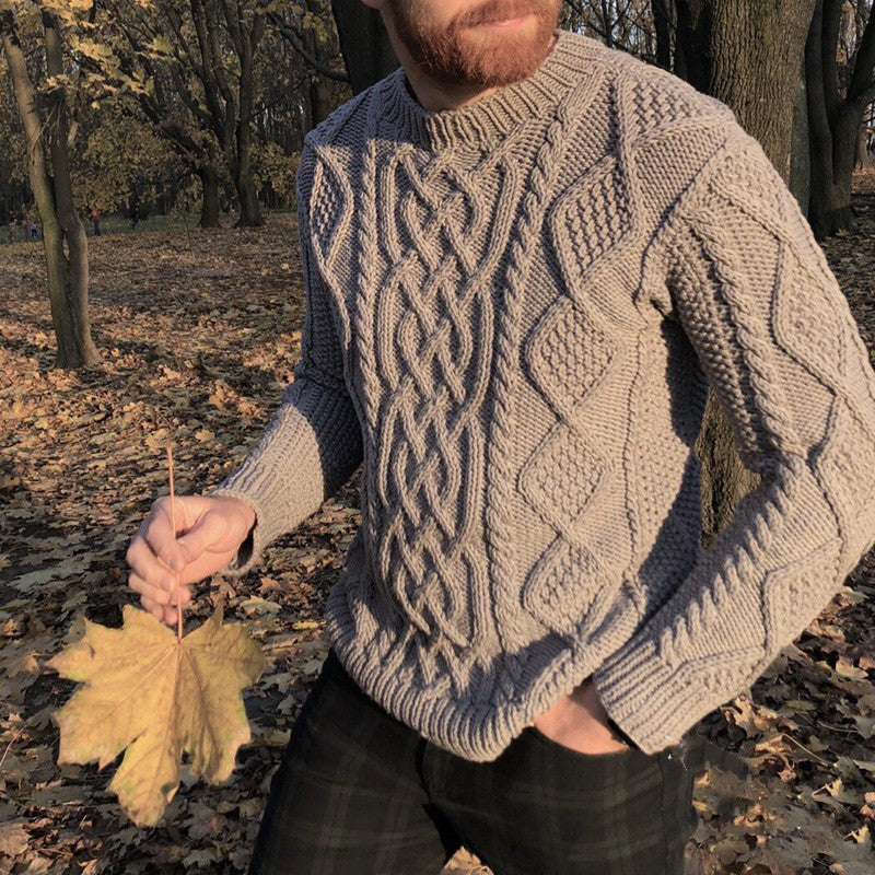 Plus Size Casual Knitted Sweater Men's Autumn And Winter