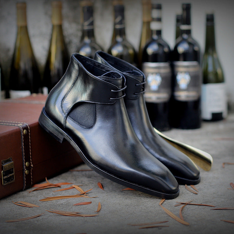 Men's High Top Carved Martin Boots