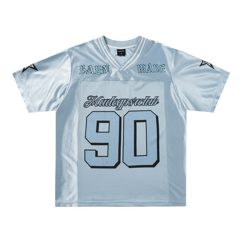 Printed Short-sleeved T-shirt Men's Summer Sports Silky Breathable Casual Top