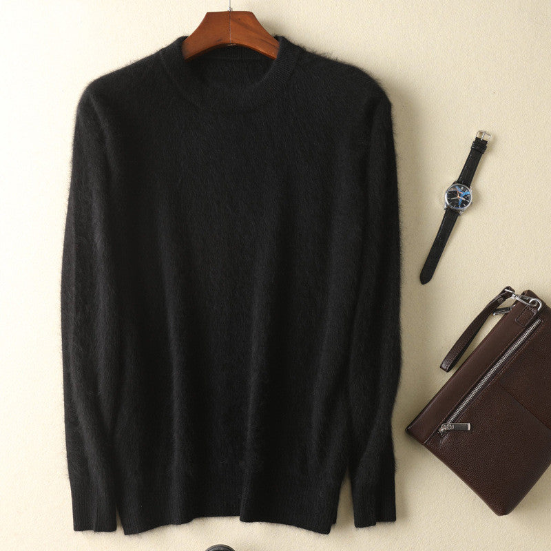 Autumn And Winter New Cashmere Men's Round Neck Loose Thick Mink Sweater