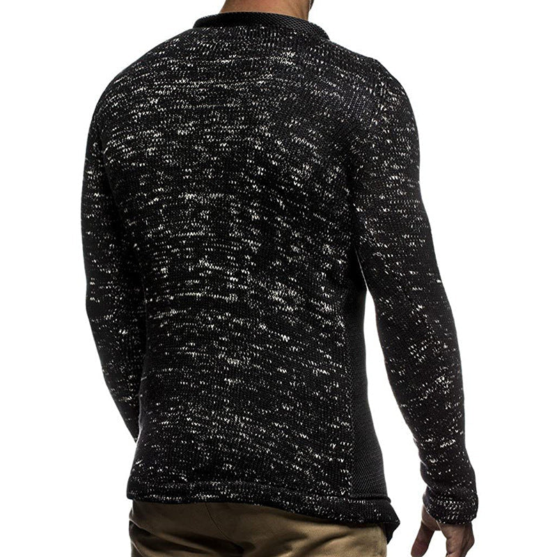 Sweater Men's Casual Stitching Zipper Knitted Top