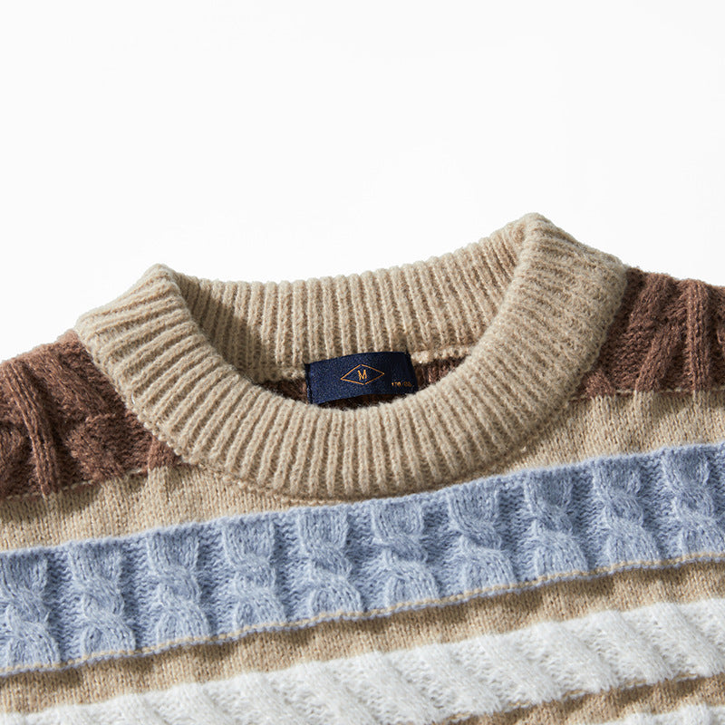 Color Contrast Patchwork Brocade Sweater