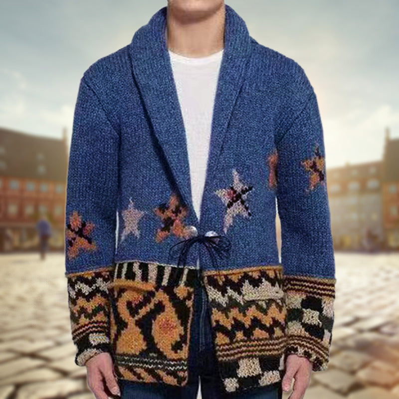 Lapel Mid-length Cardigan Sweater Coat