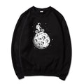 Space Cycling Astronaut Printed Casual Long Sleeve Sweatshirt Shirt