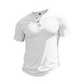 Muscle Bamboo Retro Henley Shirt Short Sleeve