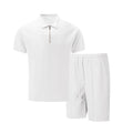 Solid Color Polo Collar T-shirt Shorts Casual Suit