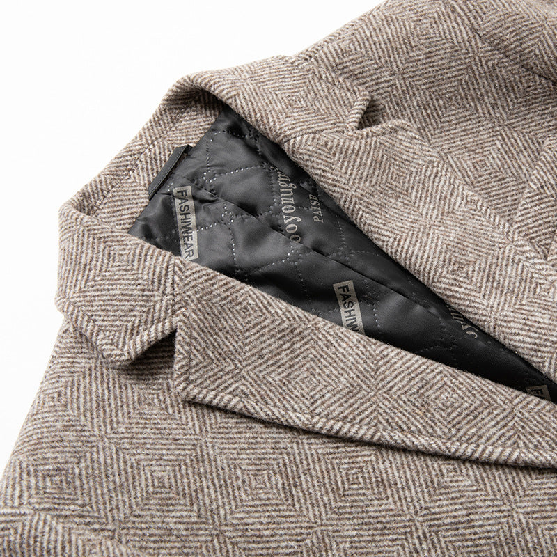 Men's Mid length woolen trench coat