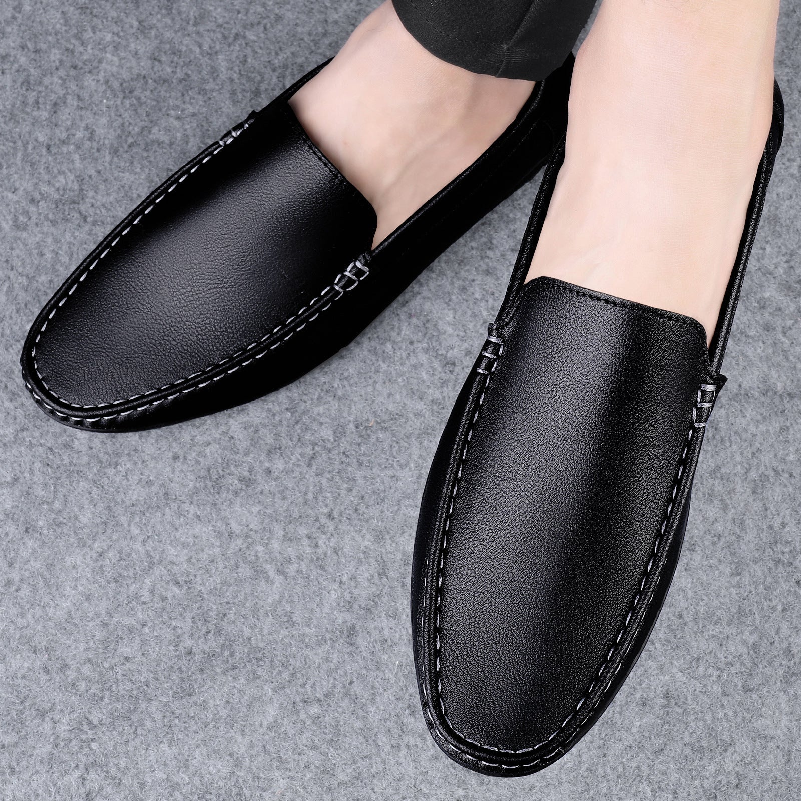 Men's Casual Style Loafers Low-top Soft Bottom White