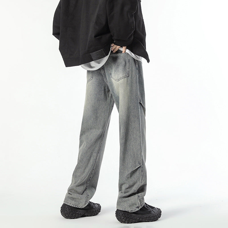 Men's American-style High Street Loose Straight Jeans